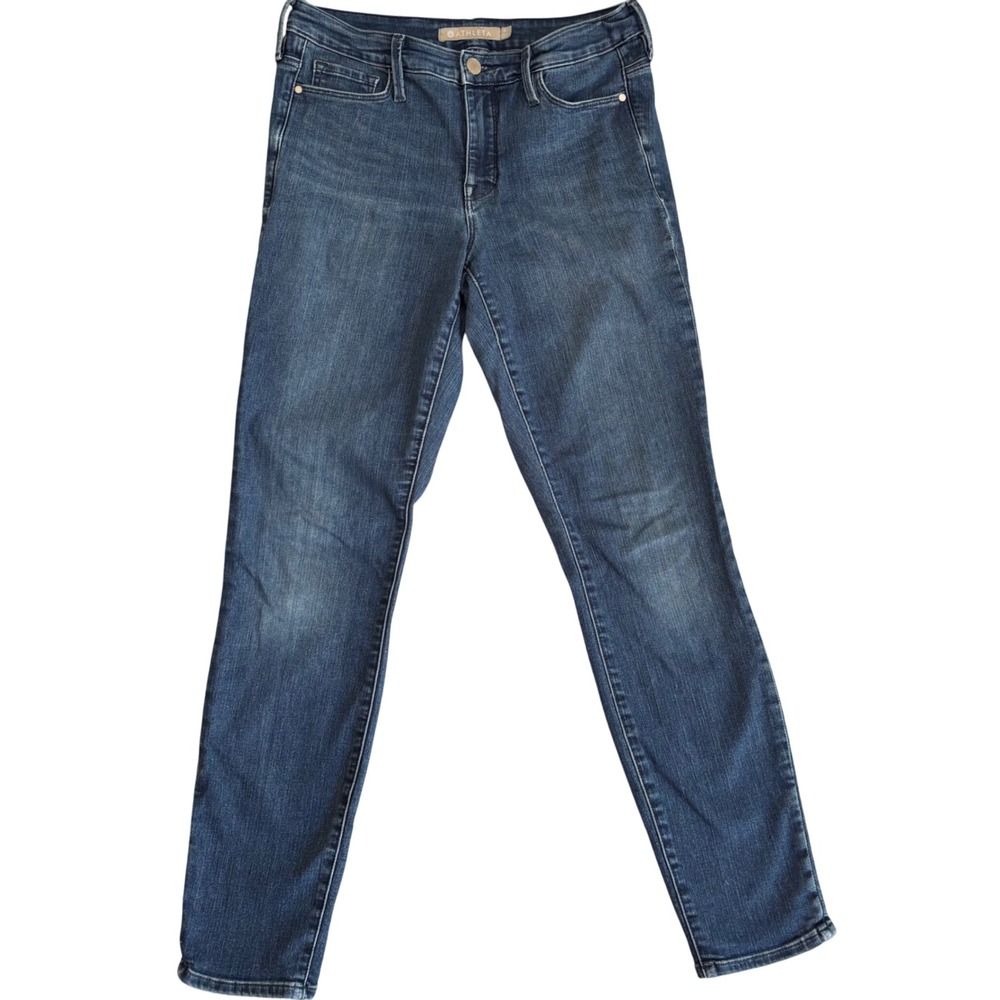 Athleta SculpTek Jeans Women's Blue Denim Skinny High Rise Size 6 Jegging Azure